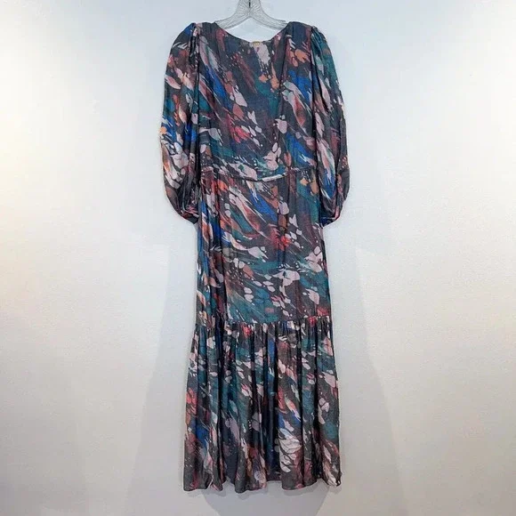 Boamar Reverie Button Down Tie Waist Printed Maxi Dress in Coffee Snake S NWT - Picture 12 of 12